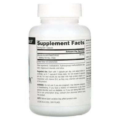 Source Naturals Mucuna Dopa 100 mg 60 капсул Інші екстракти