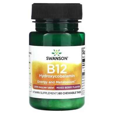 Swanson B12 Mixed Berry 1,000 mcg 60 сосательные таблетки Витамин B-12